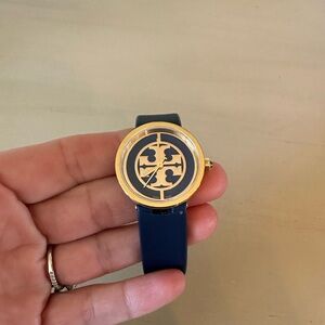 Tory Burch Gold and Blue Reva Watch